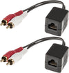 Convertitore Extender Audio RJ45 Cat.5 2xRCA
