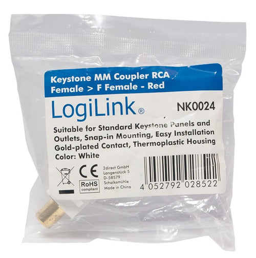 Adattatore Keystone RCA/F F/F Rosso