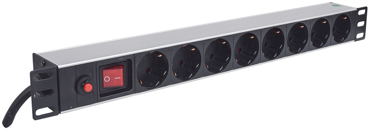 Multipresa per Rack 19'' 8 posti Spina Schuko Angolata 1U
