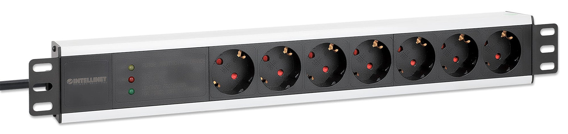 Multipresa per Rack 19'' 7 posti Spina Schuko Angolata 1U
