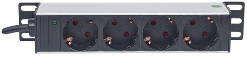 Multipresa Schuko 4 posti da Rack 10'' con Spina Schuko Angolata 1U