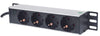 Multipresa Schuko 4 posti da Rack 10'' con Spina Schuko Angolata 1U