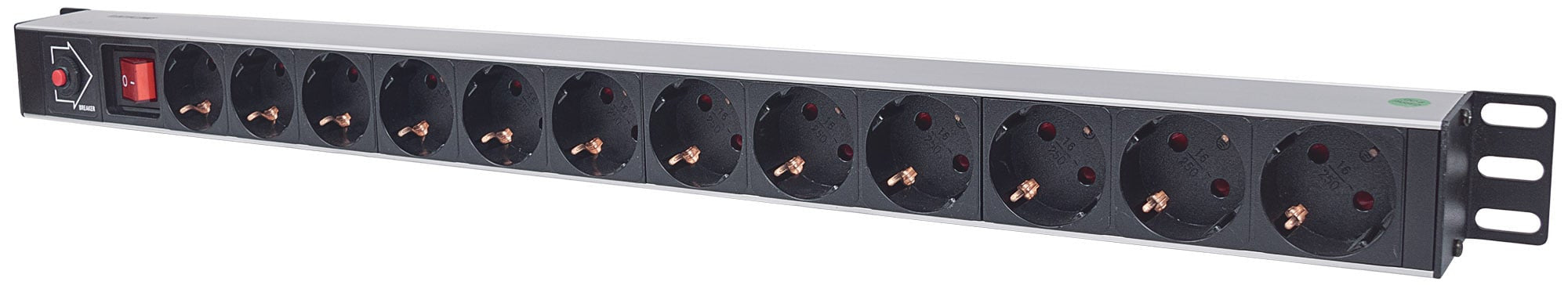 Multipresa Verticale per Rack 12 Posti Spina Schuko Angolata