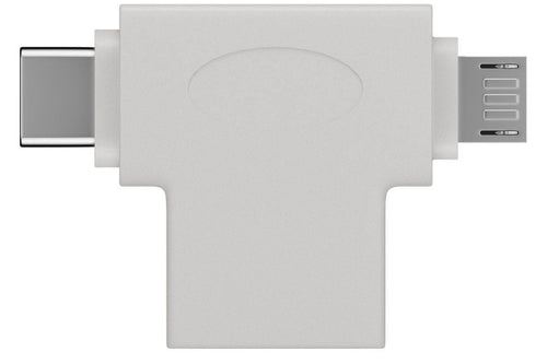 Adattatore a T USB-A, Micro-B e USB-C&trade Bianco