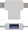 Adattatore a T USB-A, Micro-B e USB-C&trade Bianco