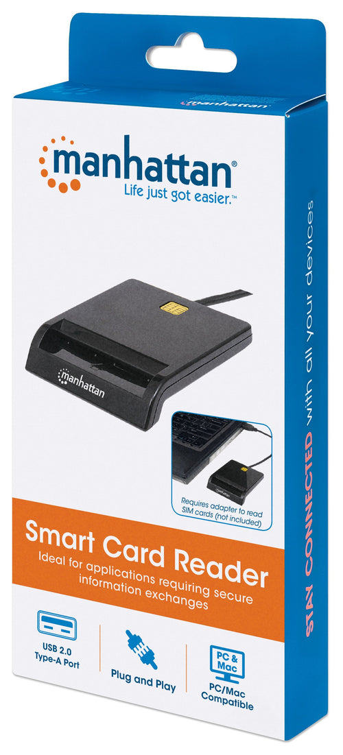 Lettore/Scrittore di Smart Card USB Compatto Nero