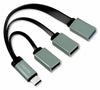 Hub Flessibile USB-C&trade SuperSpeed 3 Porte USB3.0 A Femmina Nero