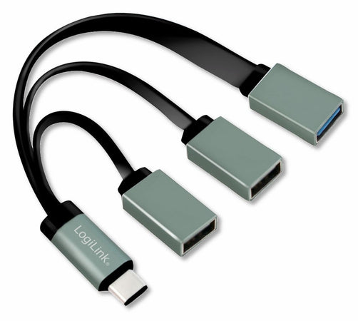 Hub Flessibile USB-C&trade SuperSpeed 3 Porte USB3.0 A Femmina Nero