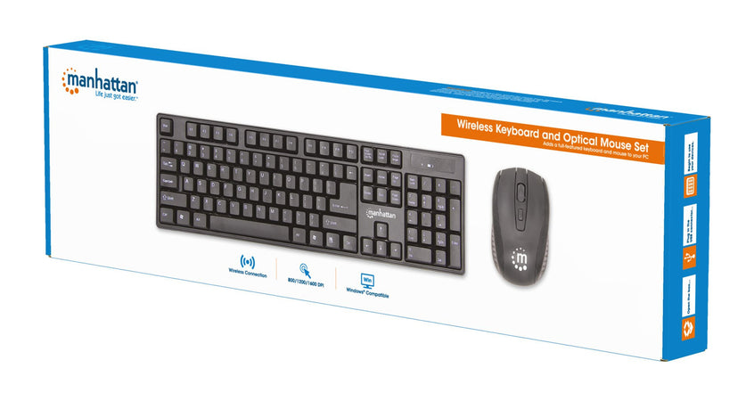 Set Tastiera Wireless e Mouse Ottico Layout Italiano