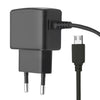 Caricatore con Cavo MicroUSB 2,4A Spina Europea 2 pin Nero