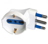 Adattatore spina 16A prese bipasso/Schuko 90° Bianco