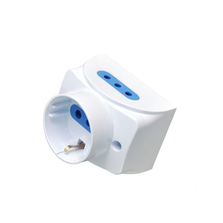 Presa da muro con 2 prese Italiane 2P+T e 1 Schuko 16A
