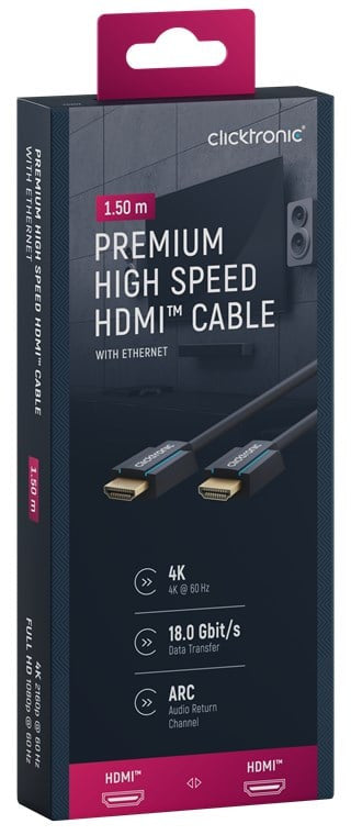 Cavo HDMI High Speed Ethernet A/A M/M 1,5 m Alta Qualità