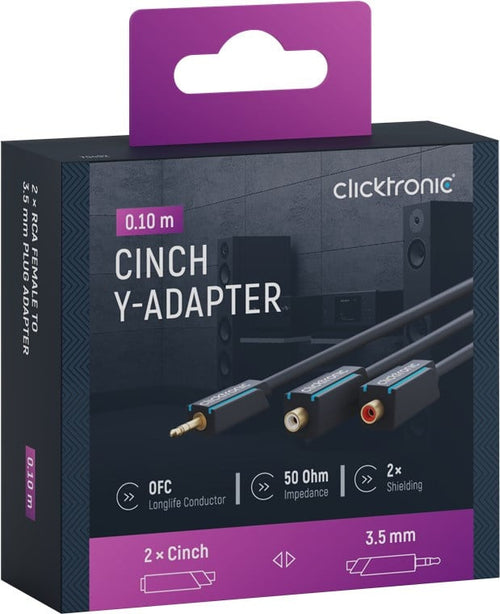 Cavo Audio Stereo 2 RCA F a Jack 3.5 mm M 0,10 m Alta Qualità