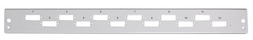 Pannello di distribuzione 12 bussole SC Duplex / LC Quad 1U Grigio