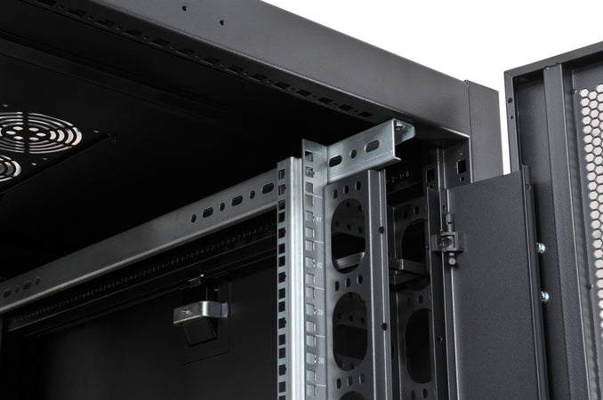 Armadio NetRack 19'' 600x1000 24 Unit&agrave Ventilato Nero da Assemblare