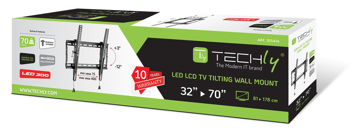 Staffa a muro inclinabile TV LED LCD 32-70'' robusta e pieghevole