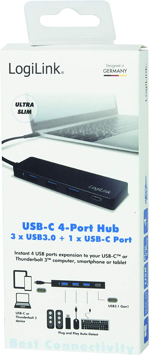 Hub USB-C 3.1 SuperSpeed 3 Porte USB-A 1 porta USB-C Nero