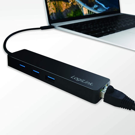 Hub USB-C&trade SuperSpeed 3 Porte USB-A 3.0 Femmina Nero
