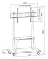 Supporto a Pavimento con Mensola per TV LCD/LED/Plasma 55-120''