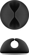 Clip Fermacavo Set da 5 pz Varie Misure Nero