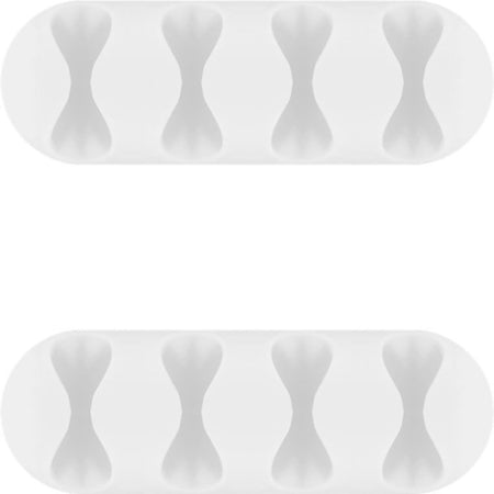 Set 2 Fermacavo da Scrivania a quattro posti Bianco