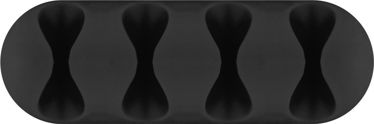 Set 2 Fermacavo da Scrivania a quattro posti Nero