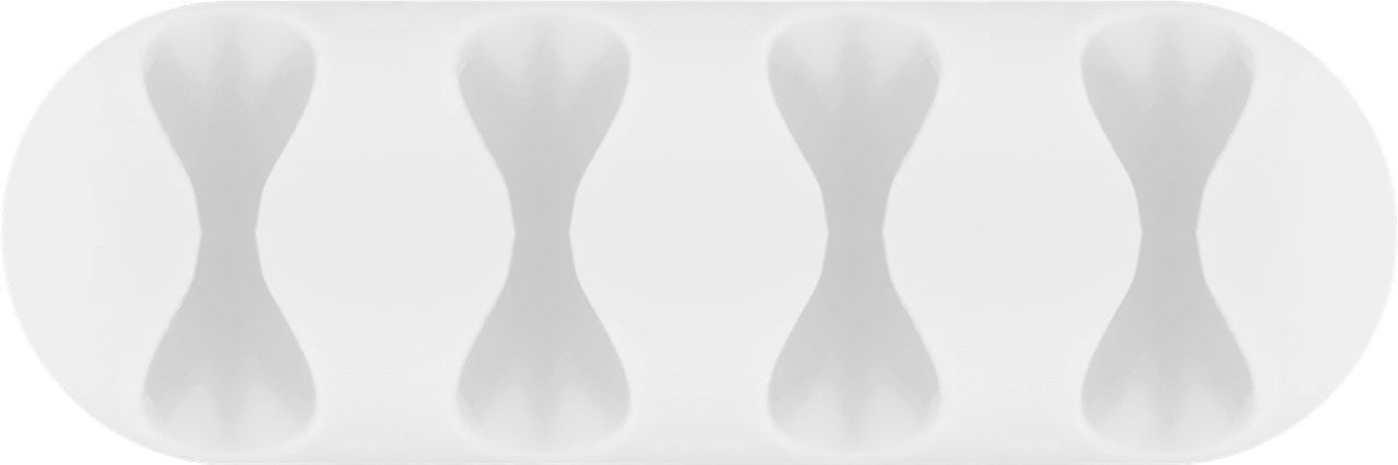 Set 2 Fermacavo da Scrivania a quattro posti Bianco