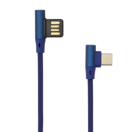 Cavo USB Angolato 90&deg USB A/USB-C 1.5m Blu