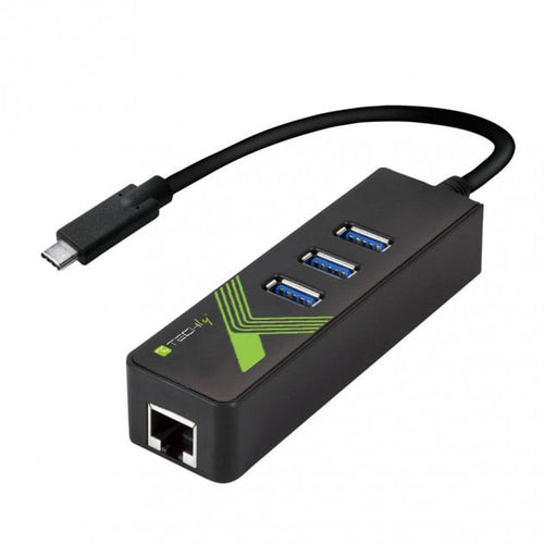 Adattatore Convertitore USB-C&trade Ethernet Gigabit con Hub 3 porte USB-A 3.0