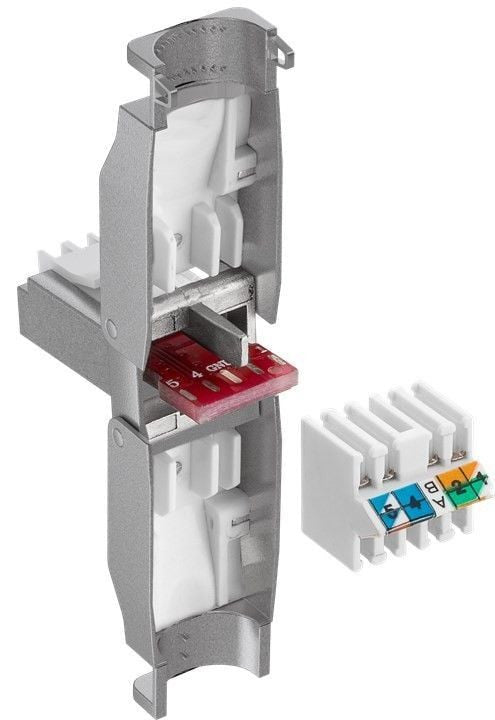 Plug RJ45 Cat.6 Schermato STP Tooless con fermacavo
