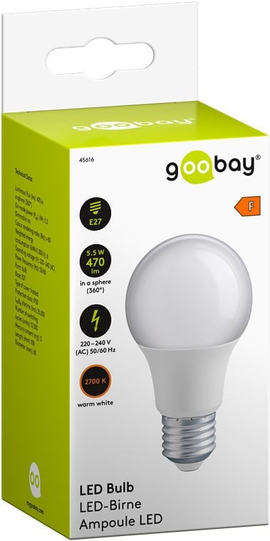 Lampada LED Globo E27 Bianco Caldo 6W, Classe F