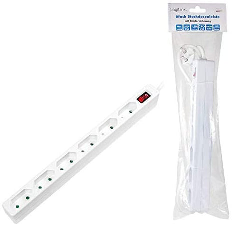 Multipresa 6 Posti Design Salvaspazio Bianco