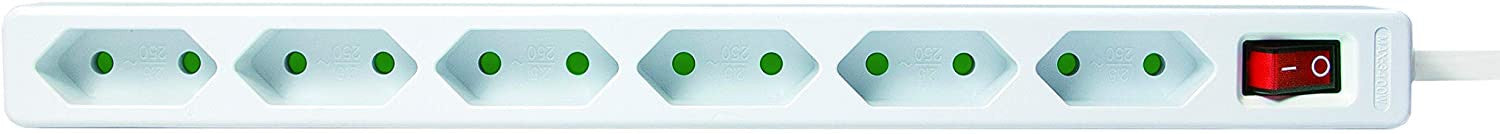 Multipresa 6 Posti Design Salvaspazio Bianco
