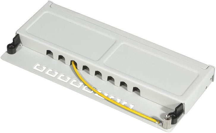 Mini Panello Patch Cat.6, schermato, 0,5U, 8 Porte, Grigio