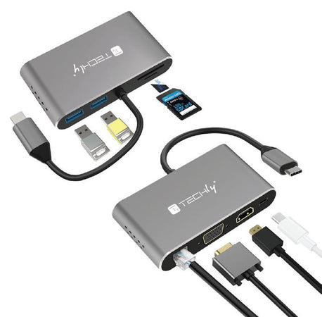 Docking Station USB-C&trade SuperSpeed Multiporta USB HDMI VGA RJ45 MicroSD