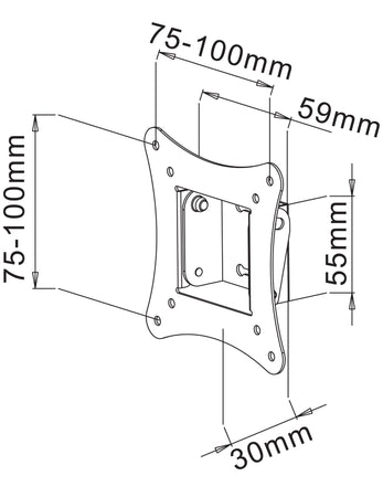 Supporto a Muro Inclinabile per TV 13-30'' nero