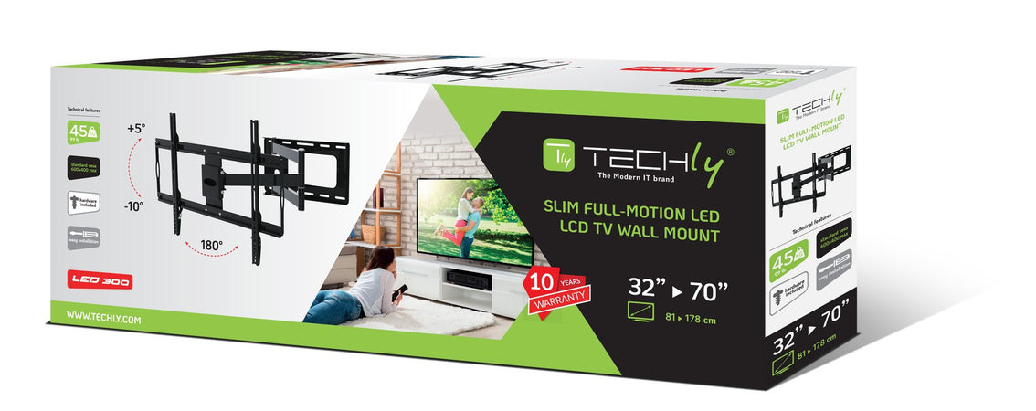 Supporto a Muro Slim per TV LED LCD 32-70'' Nero