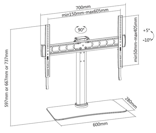 Supporto Slim Universale da Tavolo per TV LED LCD 32-55''