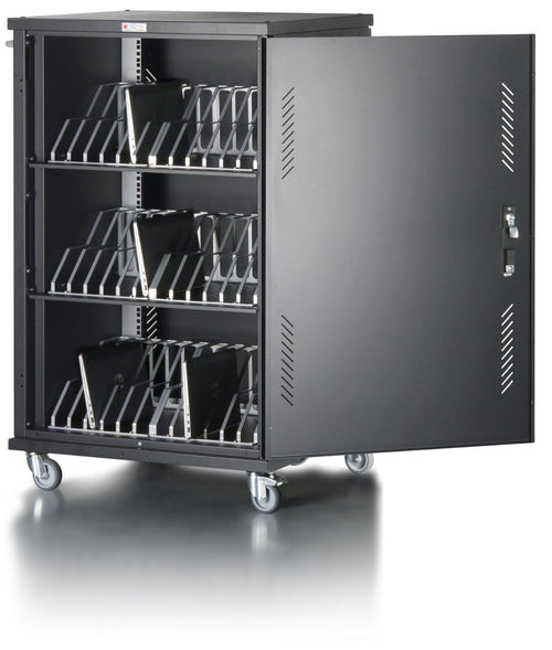 Carrello Stazione di Ricarica Ventilato 36 Notebook o Smartphone Nero