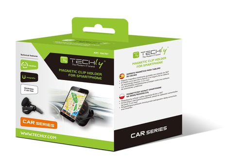 Supporto magnetico a clip, per cruscotto auto, per Smartphone
