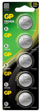 Blister 5 Batterie Litio a Bottone CR2450