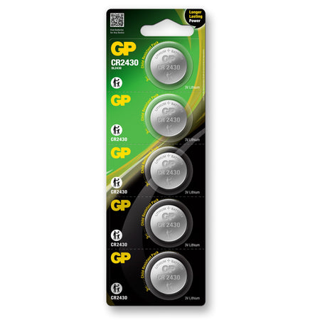 Blister 5 Batterie Litio a Bottone CR2430