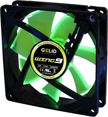 Ventola Wing 92x92x25 12V Verde