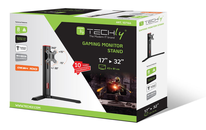 Supporto da Scrivania per Monitor Gaming LCD 17-32'' Nero