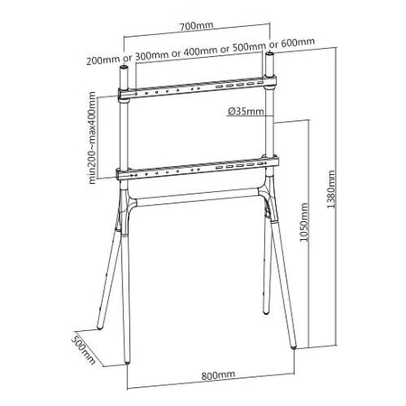 Supporto a Pavimento per TV LCD/LED/Plasma 49-70'' stile cavalletto