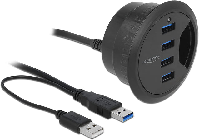 Hub USB 3.0 4 porte In-Desk Diametro 6 e 8 cm