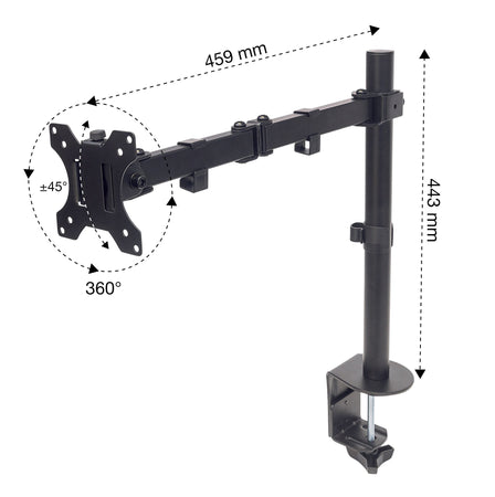 Supporto da Scrivania per Monitor 13-32'' Doppio Snodo di Regolazione