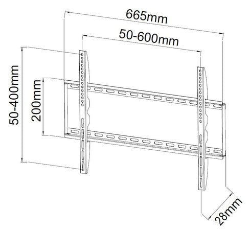 Staffa a Muro Fissa Slim TV LED LCD 40-65''