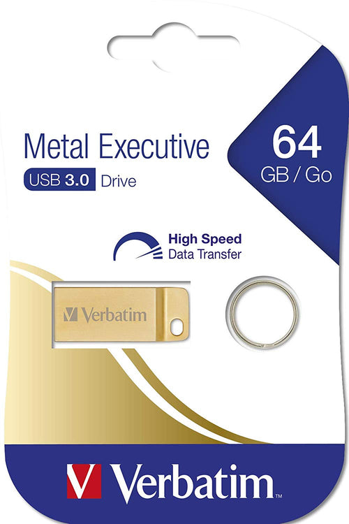 Mini Memoria USB 3.0 Verbatim con Portachiavi 64GB Oro